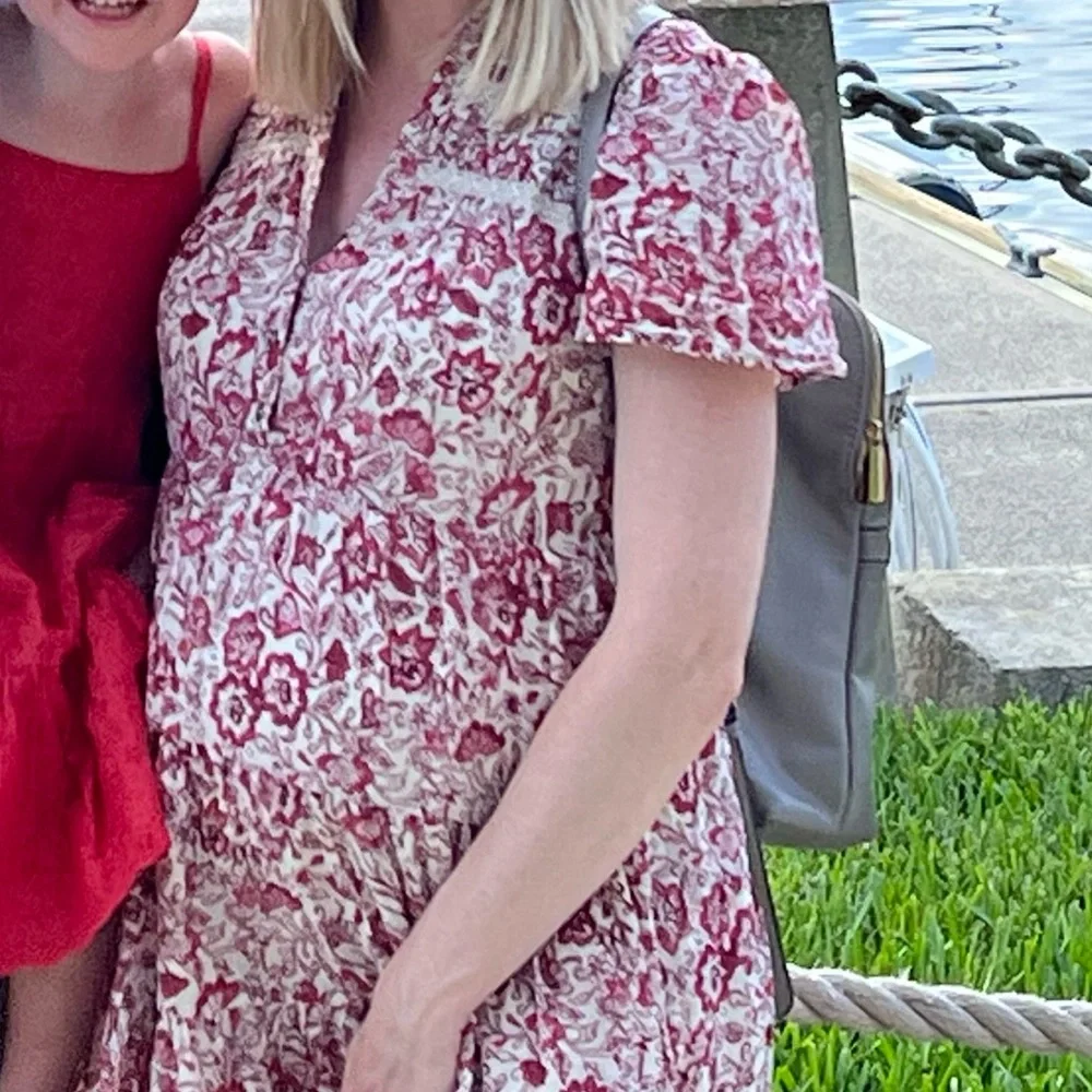 Anthropologie Red Cream Floral Georgina Dress by Maeve XS - Picture 15 of 16